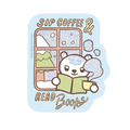 Sip Coffee & Read Books Sticker