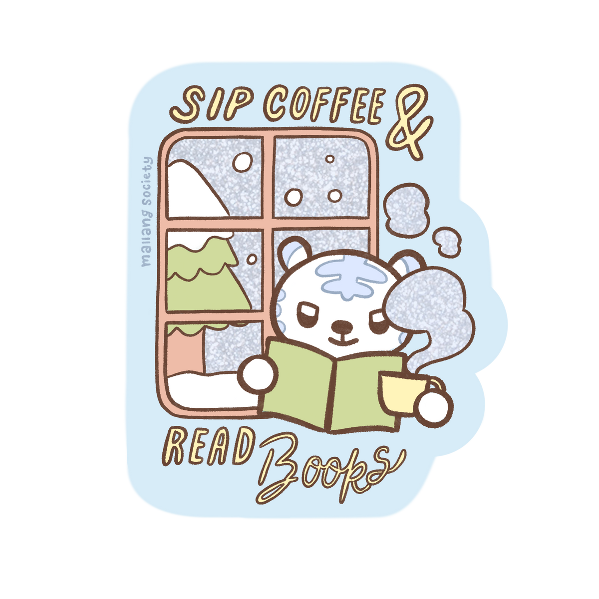 Sip Coffee & Read Books Sticker